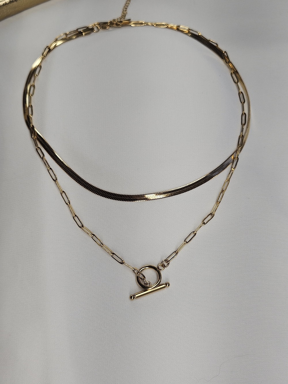 Layered Gold Toggle Necklace - Women Jewelry